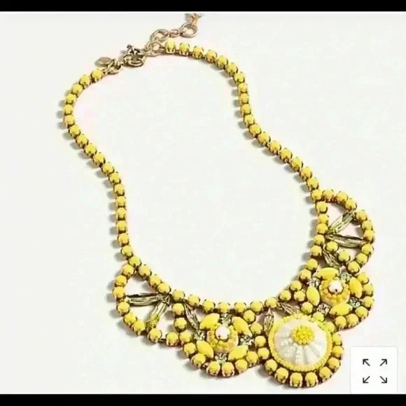 J Crew Radiant Blooms Statement Necklace in Citron - Picture 4 of 4